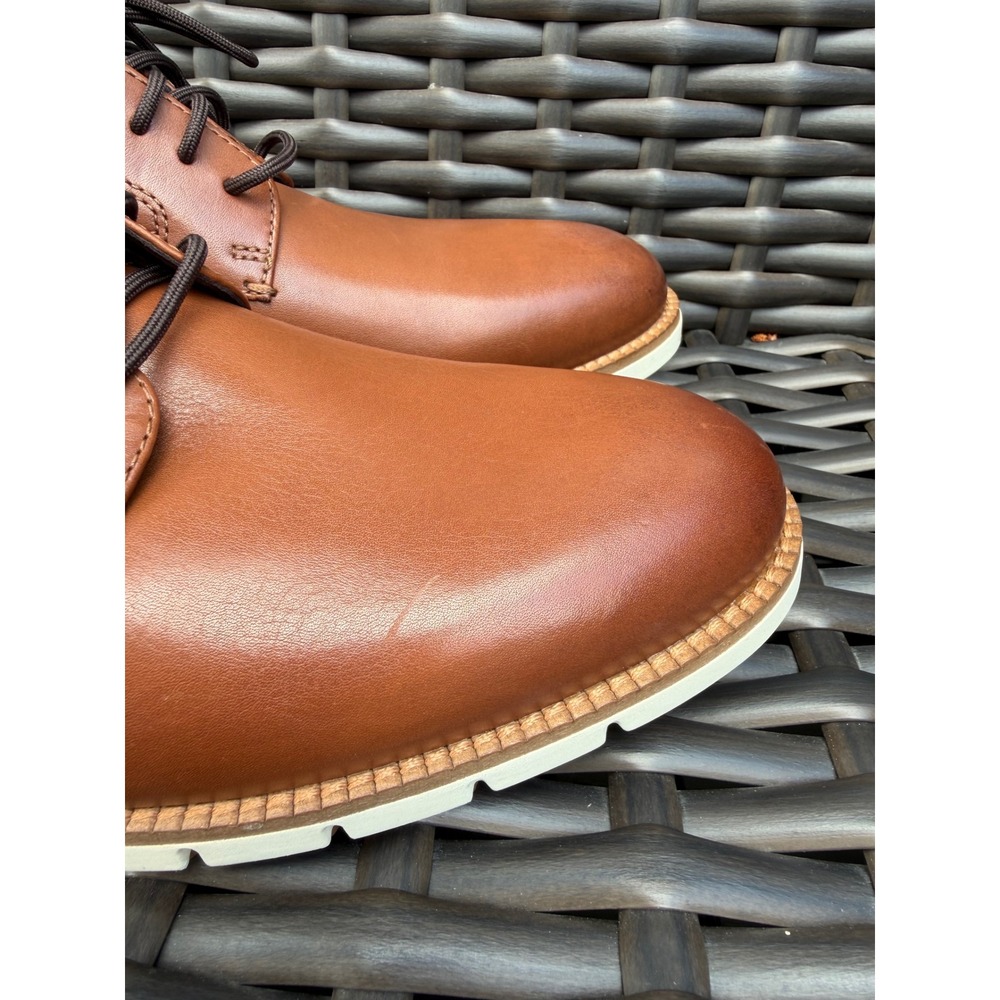 Cole Haan Mens FlexGrand 360 Tan Leather Plain Toe Derby Shoes Size 10M New - Picture 2 of 11